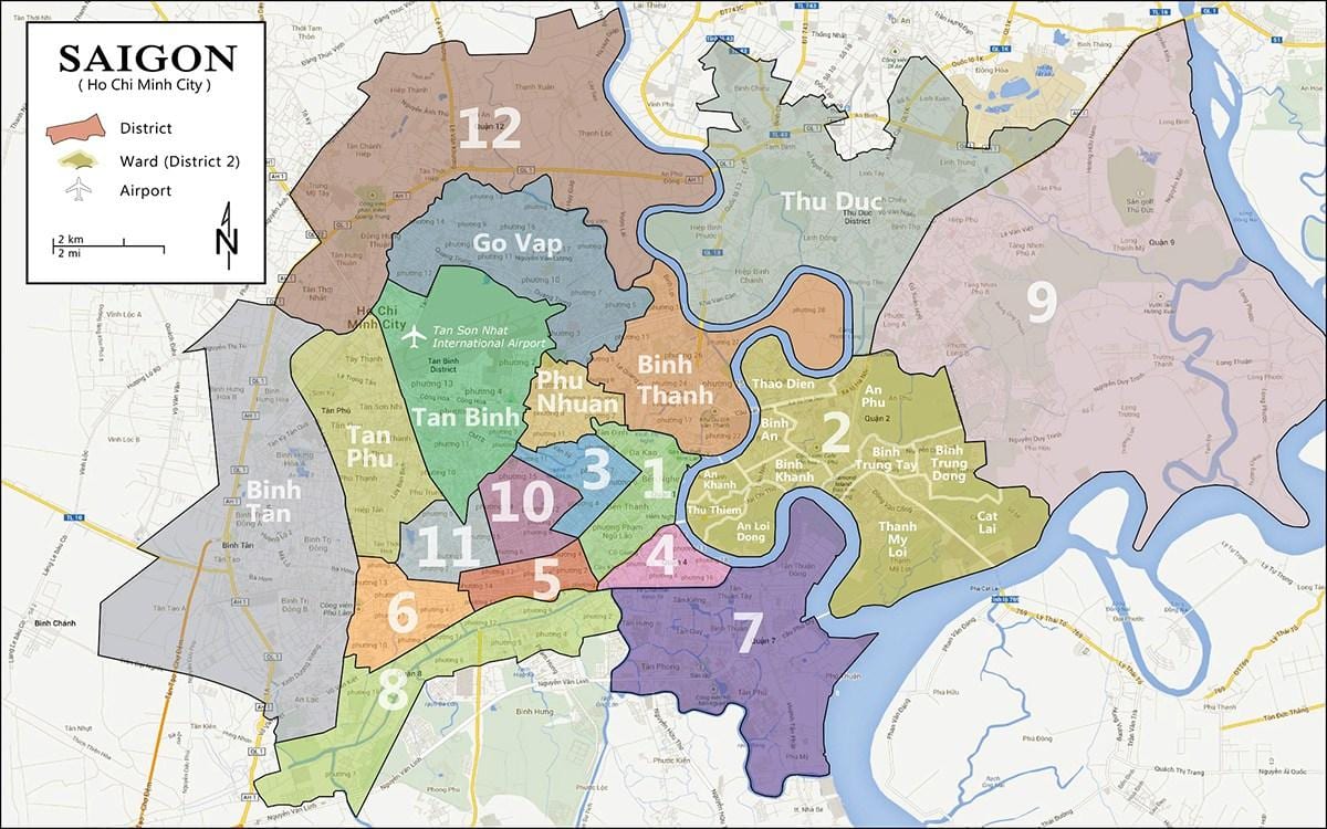 Kaart van die distrik 9 ho chi minh city 