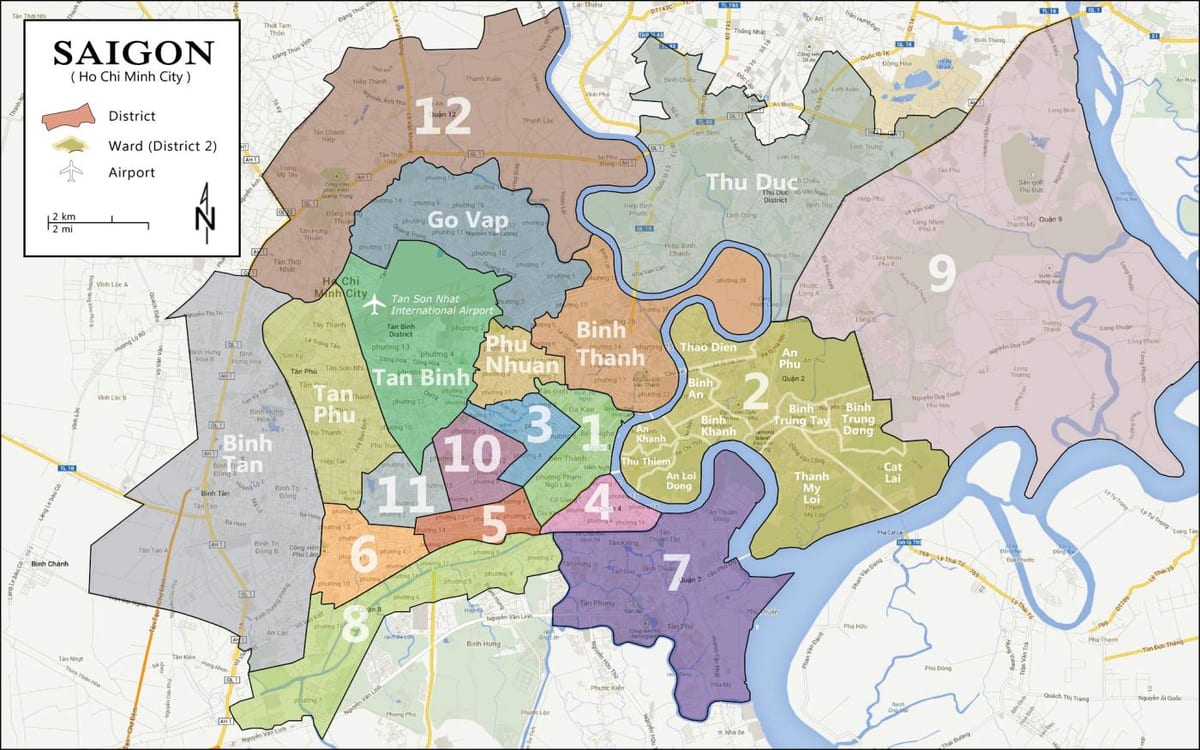 distrik kaart van ho chi minh