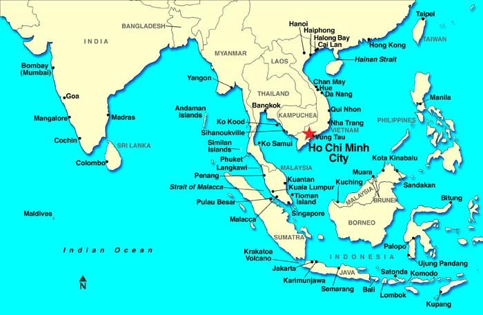 saigon wêreld kaart