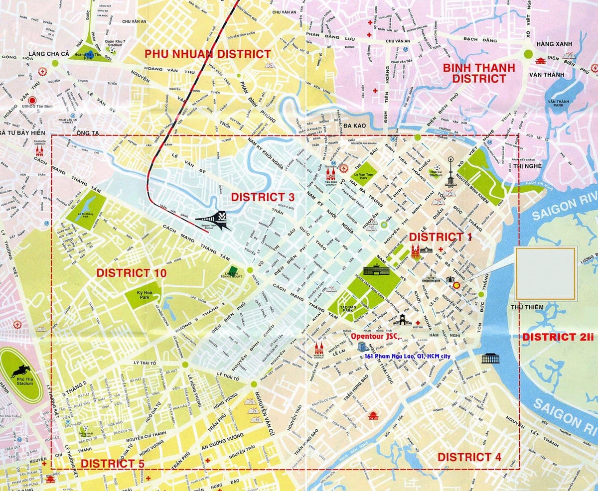 toeriste kaart ho chi minh stad distrik 1