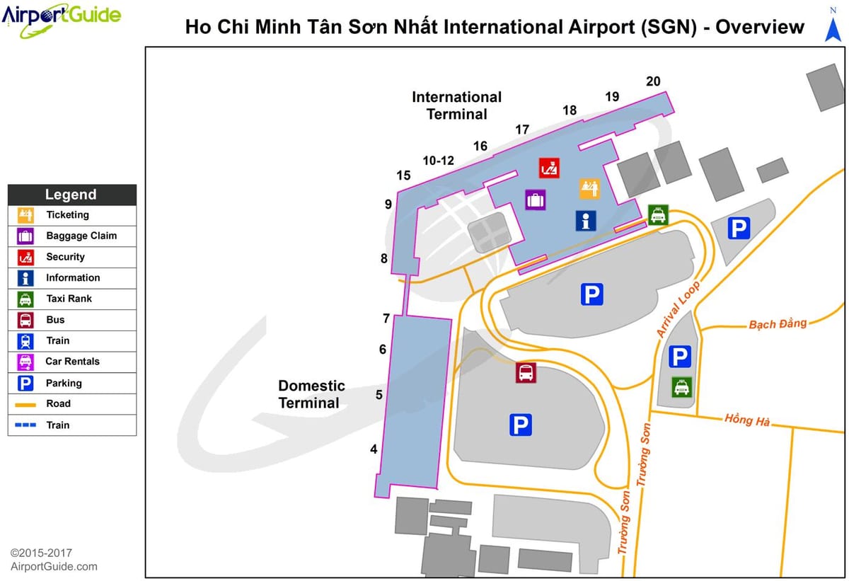 tan seun nhat internasionale lughawe kaart